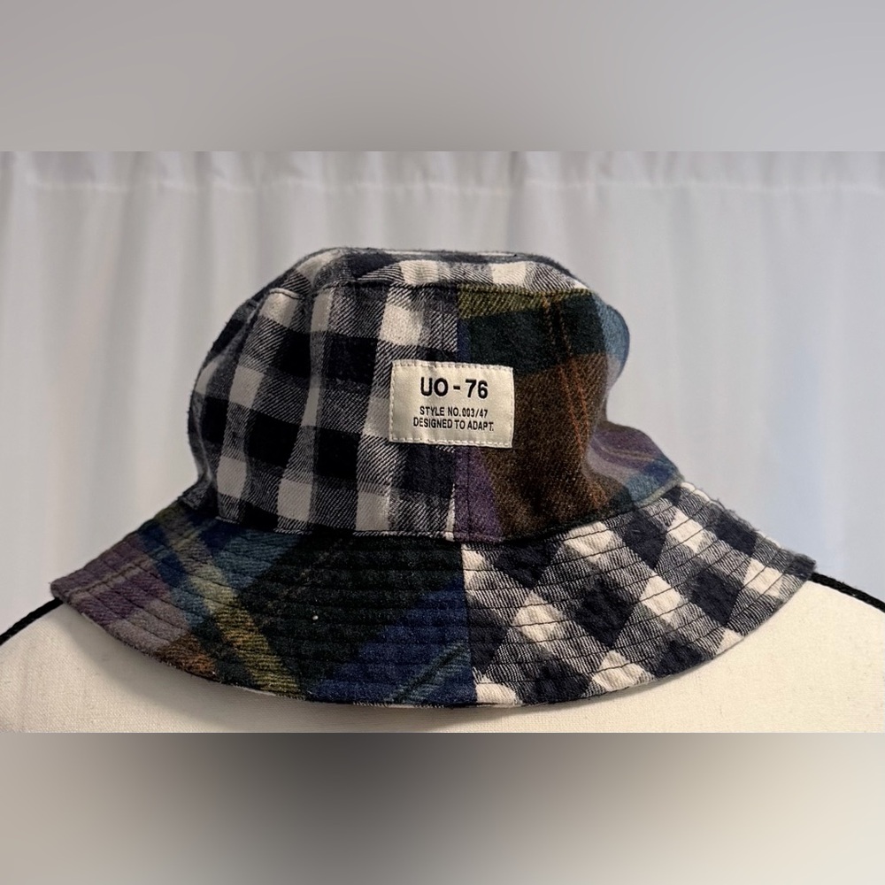 Urban Outfitters Bohemian Multicolor Plaid Bucket Hat Trendy Summer